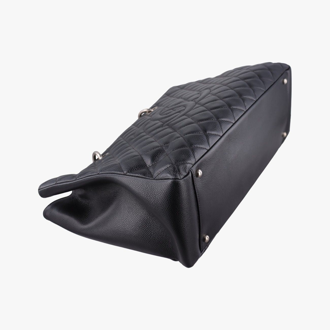 Chanel Quilted CC Logo Grand Shopping Tote Bag GST Black Caviar Leather — view 5
