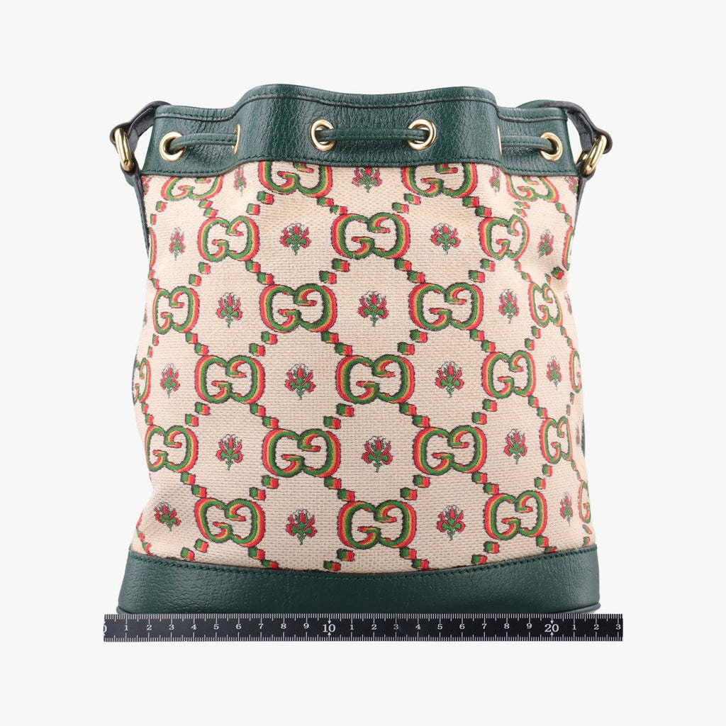 Gucci Ophidia Mini Bucket Green Multi Canvas Leather — view 2