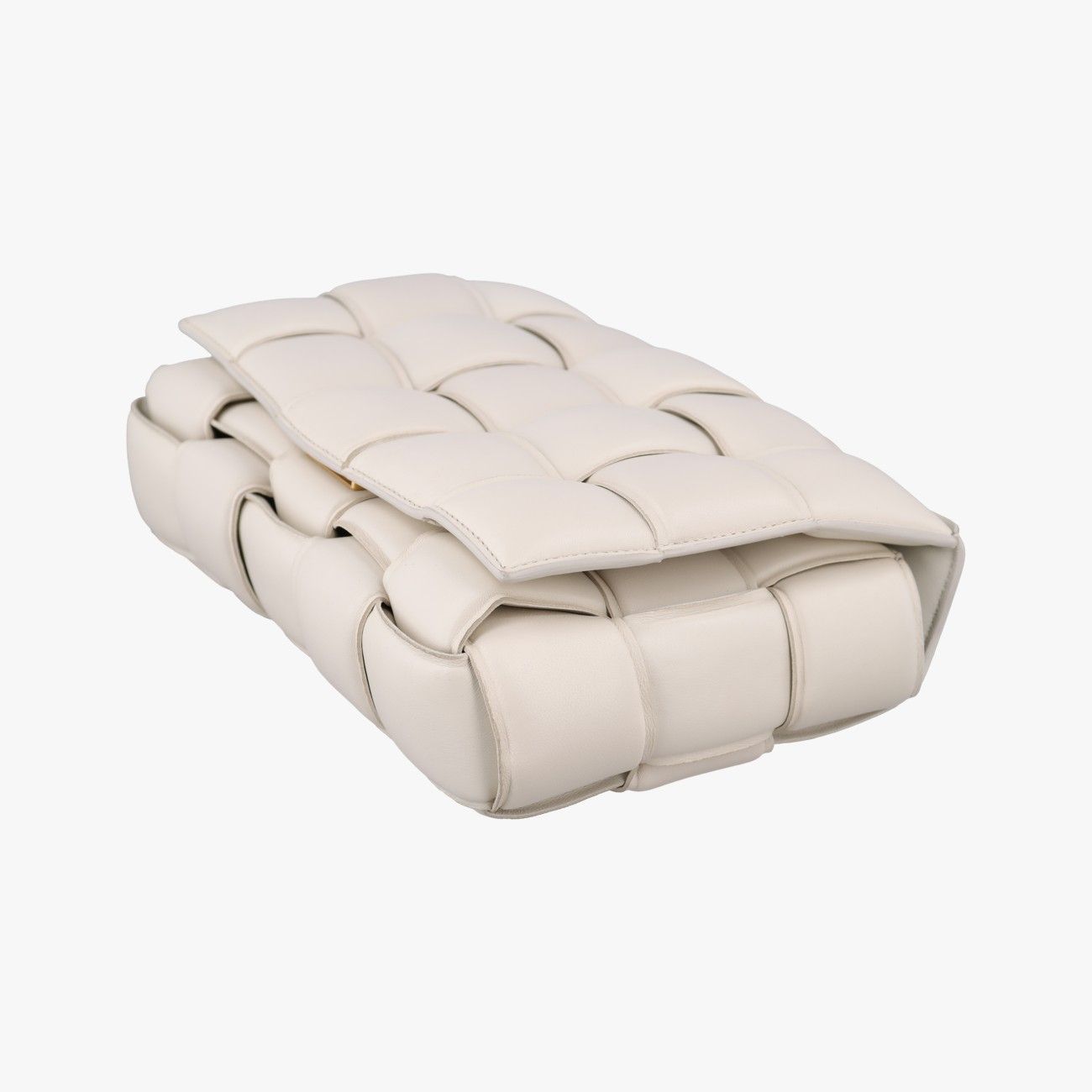 Bottega Veneta Padded Cassette White Lambskin Shoulder Bag — view 4