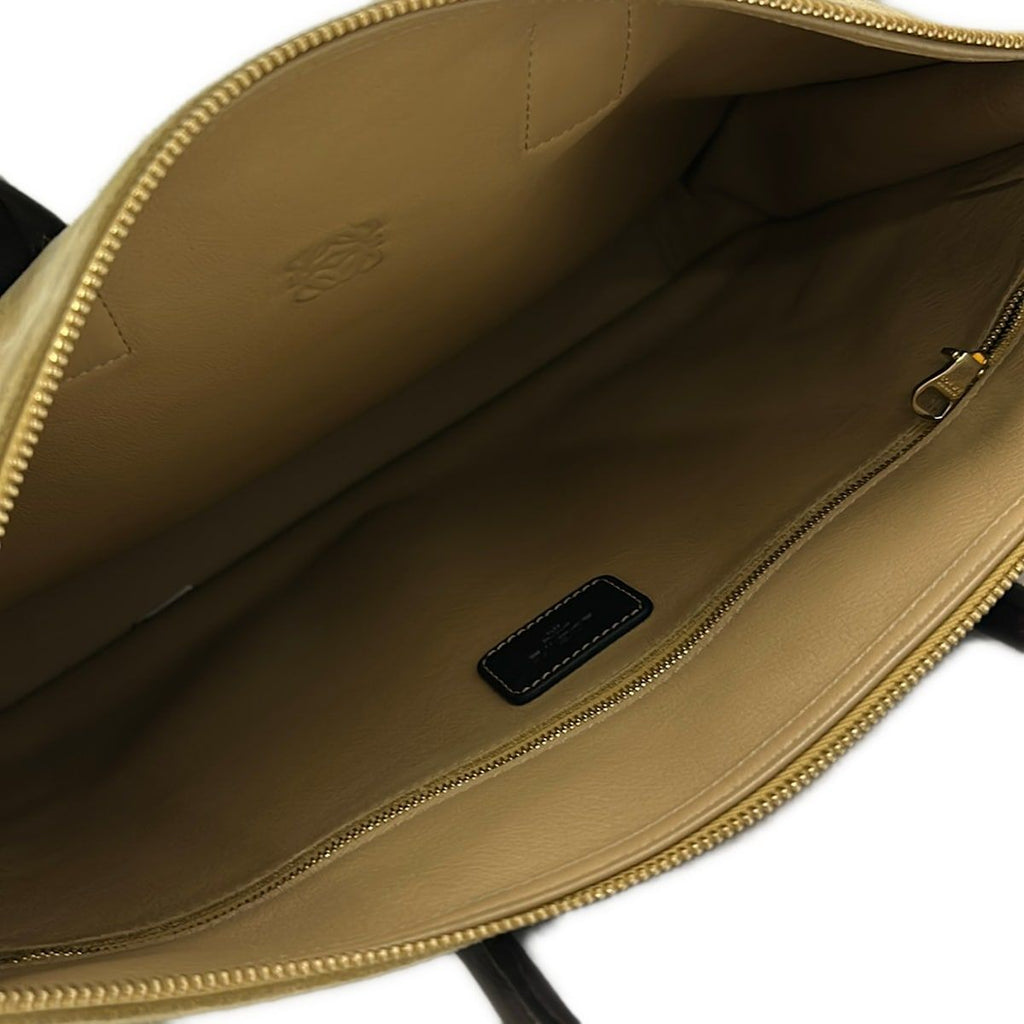 Loewe Handbag Beige Dark Brown Leather — view 7