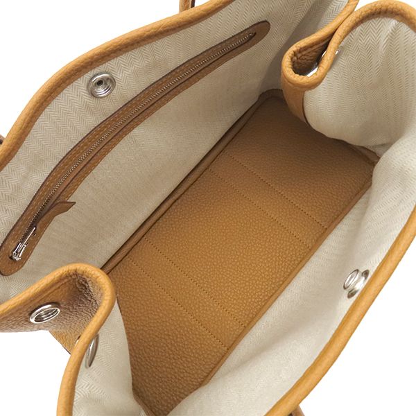 Hermes Tote Bag Garden Party TPM 30 Sesame Silver Oarleather — view 5