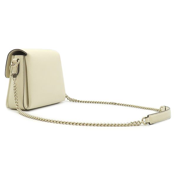Gucci Shoulder Bag Interlocking G Chain Leather Ivory Gold Off White — view 2
