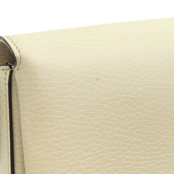 Gucci Shoulder Bag Interlocking G Chain Leather Ivory Gold Off White — view 6