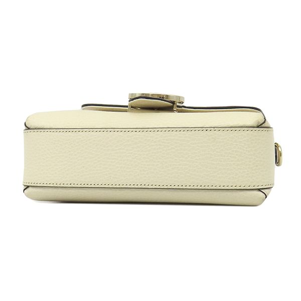 Gucci Shoulder Bag Interlocking G Chain Leather Ivory Gold Off White — view 3