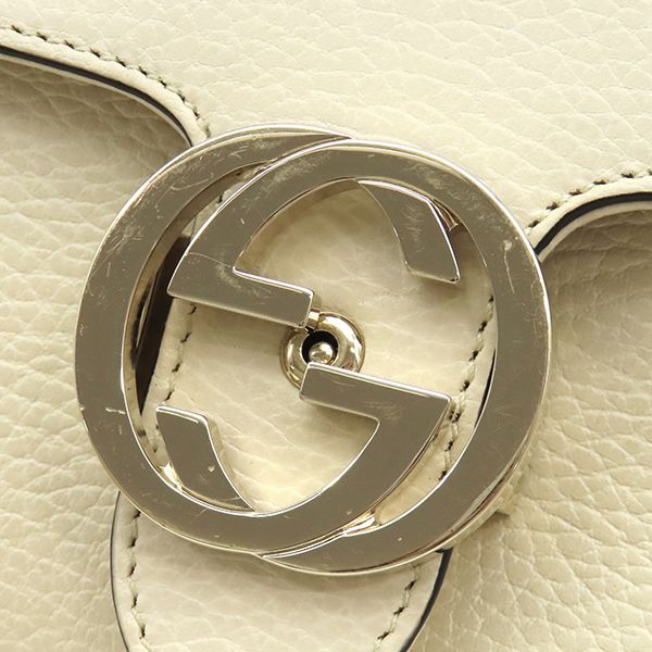 Gucci Shoulder Bag Interlocking G Chain Leather Ivory Gold Off White — view 8