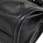 Prada 2-Way Bag Bonnie Mini Handbag Leather Black Gold Triangle Logo — view 4