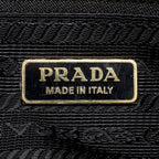 Prada 2-Way Bag Bonnie Mini Handbag Leather Black Gold Triangle Logo — view 7