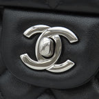 Chanel Shoulder Bag Mini Quilted 20 Lambskin Black Silver — view 5