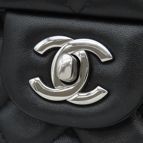 Chanel Shoulder Bag Mini Quilted 20 Lambskin Black Silver — view 5