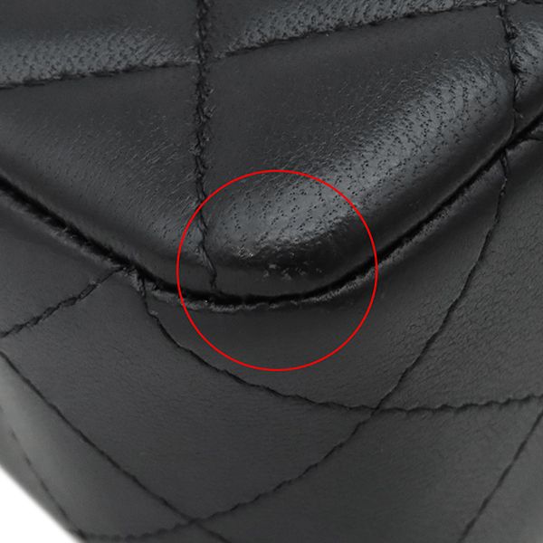 Chanel Shoulder Bag Mini Quilted 20 Lambskin Black Silver — view 4