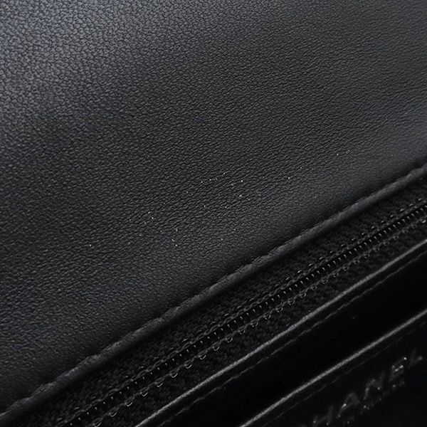 Chanel Shoulder Bag Mini Quilted 20 Lambskin Black Silver — view 8