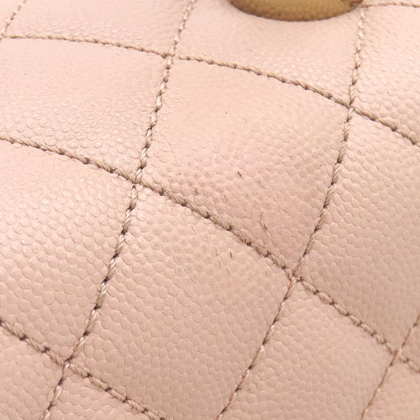 Chanel 2-Way Bag Coco Handle 29 Caviar Leather Pink Gold Top — view 6