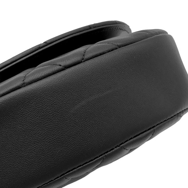 Chanel 2-Way Bag CC Logo Half Moon Lambskin Black Gold Top Handle — view 5