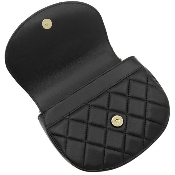 Chanel 2-Way Bag CC Logo Half Moon Lambskin Black Gold Top Handle — view 8