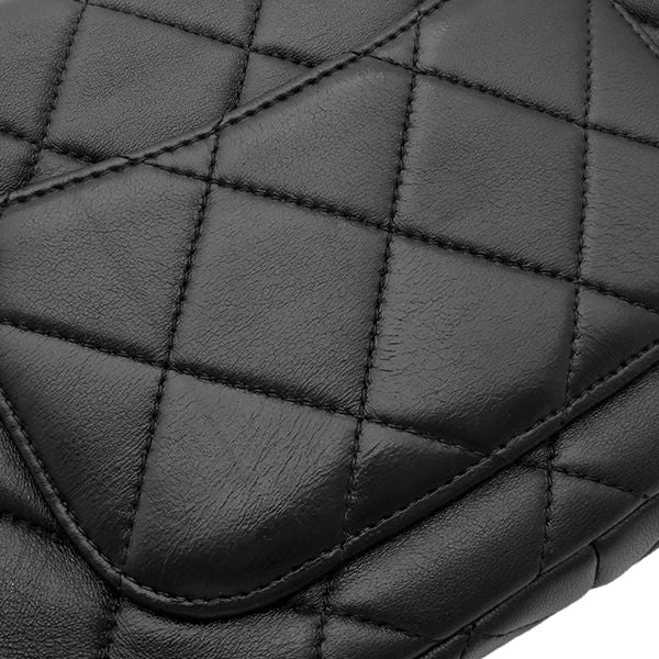 Chanel Shoulder Bag Quilted 20 Chain Calfskin Black Gold CC Logo — view 6
