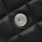 Chanel Chain Wallet Quilted Timeless Classic Caviar Leather Black Silver CC — view 8