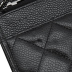Chanel Chain Wallet Quilted Timeless Classic Caviar Leather Black Silver CC — view 7