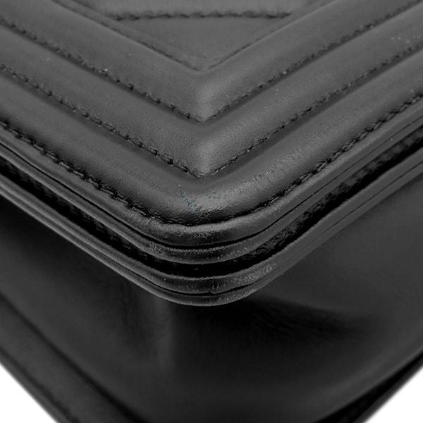 Chanel Shoulder Bag Boy 25 Lambskin Black Silver Chain — view 4