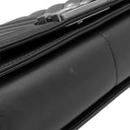 Chanel Shoulder Bag Boy 25 Lambskin Black Silver Chain — view 6