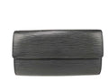 Louis Vuitton Wallet Porte Monnaie Credit Black Epi Bifold Gold