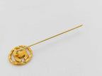 Chanel Brooch CC Logo Gold Metal Rhinestone — view 3