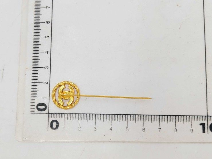 Chanel Brooch CC Logo Gold Metal Rhinestone — view 2