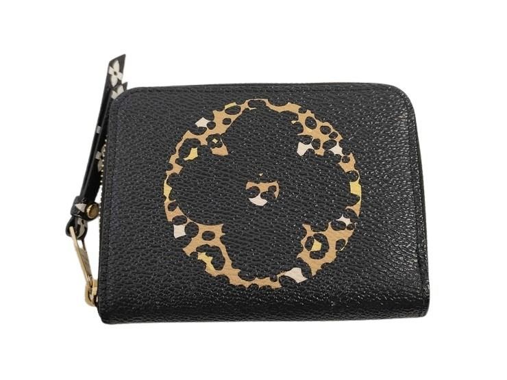 Louis Vuitton Zippy Coin Purse Black Brown Monogram Jungle Gold