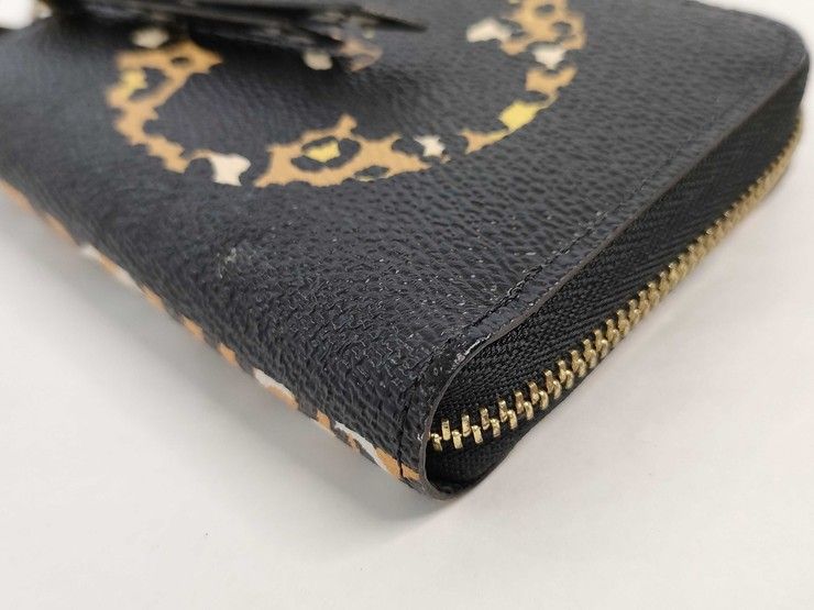 Louis Vuitton Zippy Coin Purse Black Brown Monogram Jungle Gold — view 3
