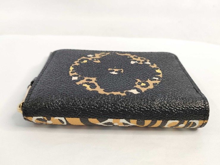 Louis Vuitton Zippy Coin Purse Black Brown Monogram Jungle Gold — view 4