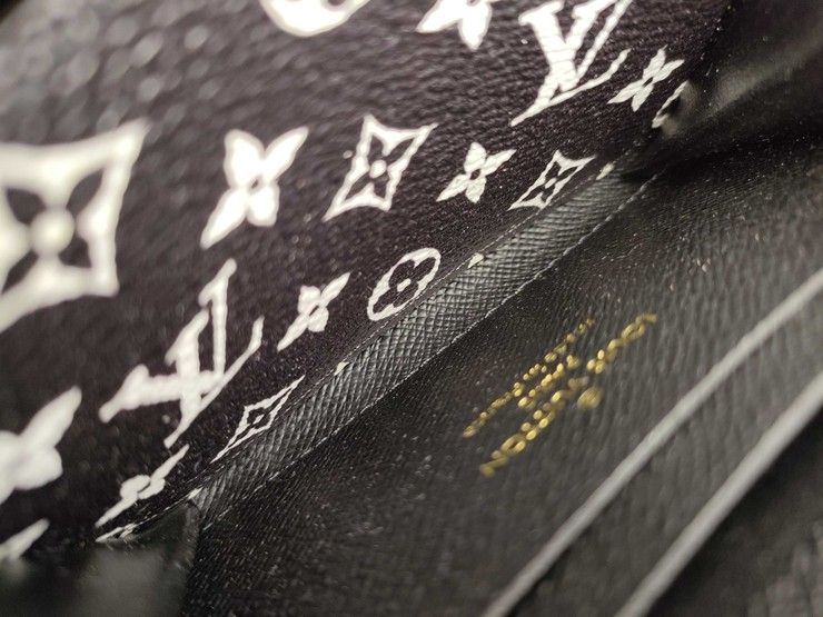 Louis Vuitton Zippy Coin Purse Black Brown Monogram Jungle Gold — view 6