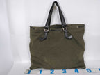 Saint Laurent Tote Bag Rive Gauche Khaki Brown Canvas Leather — view 2