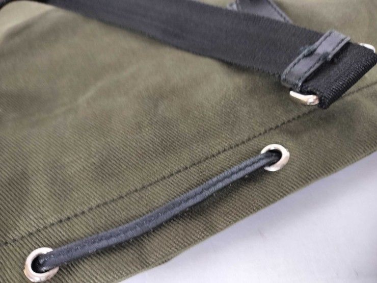 Saint Laurent Tote Bag Rive Gauche Khaki Brown Canvas Leather — view 7
