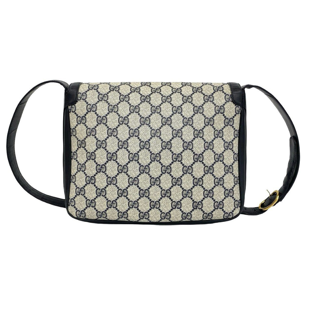 Gucci Vintage GG Logo Pattern Leather Shoulder Bag Pochette Navy — view 3