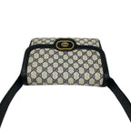 Gucci Vintage GG Logo Pattern Leather Shoulder Bag Pochette Navy — view 4