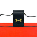 Gucci Horsebit Leather Mini Shoulder Bag Pochette Cross Black