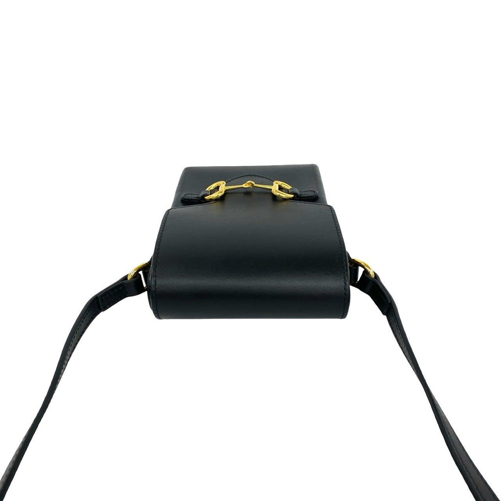 Gucci Horsebit Leather Mini Shoulder Bag Pochette Cross Black — view 4