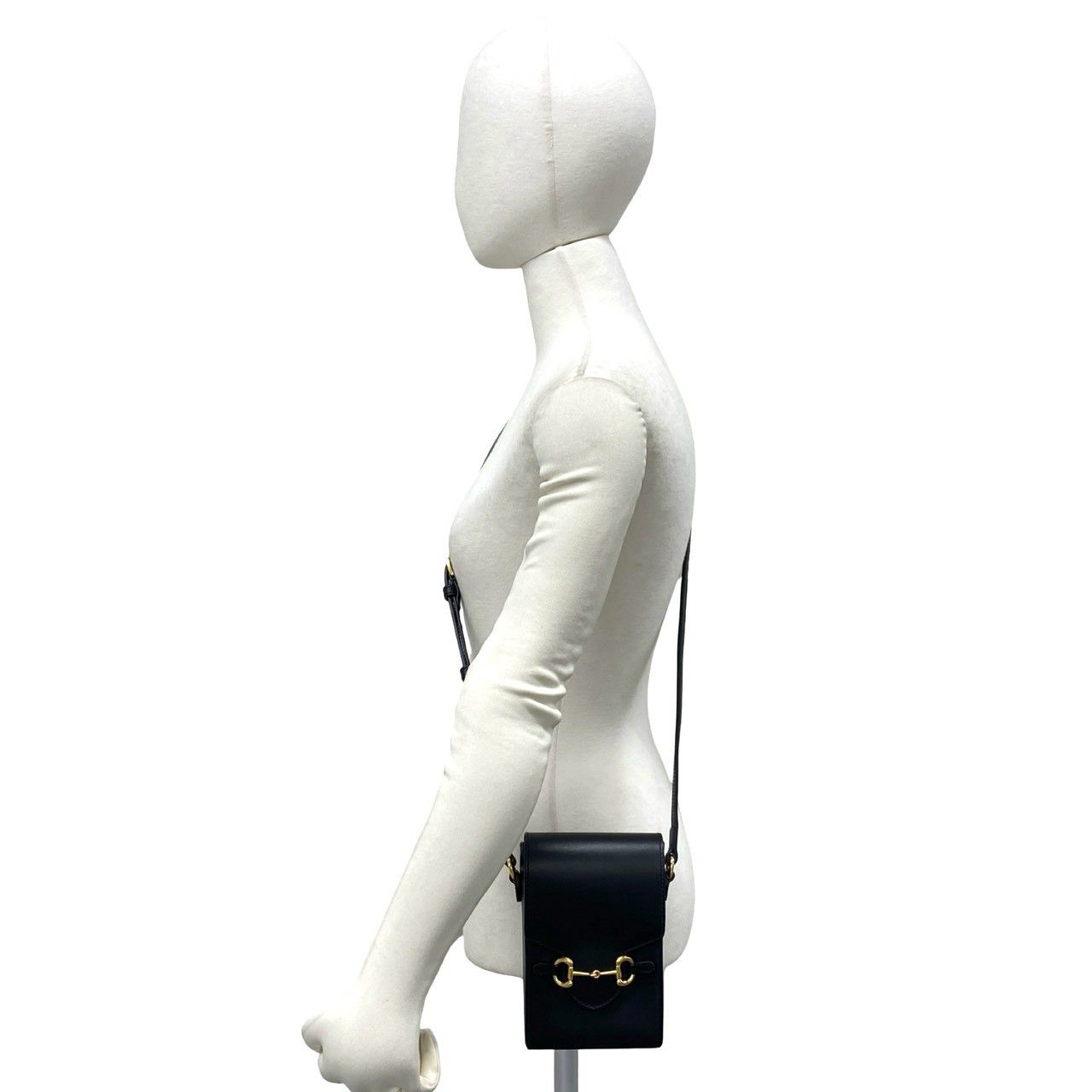Gucci Horsebit Leather Mini Shoulder Bag Pochette Cross Black — view 2
