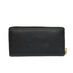 Gucci Logo Zip Around Wallet Black Gold Leather — view 4