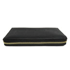Gucci Logo Zip Around Wallet Black Gold Leather — view 6
