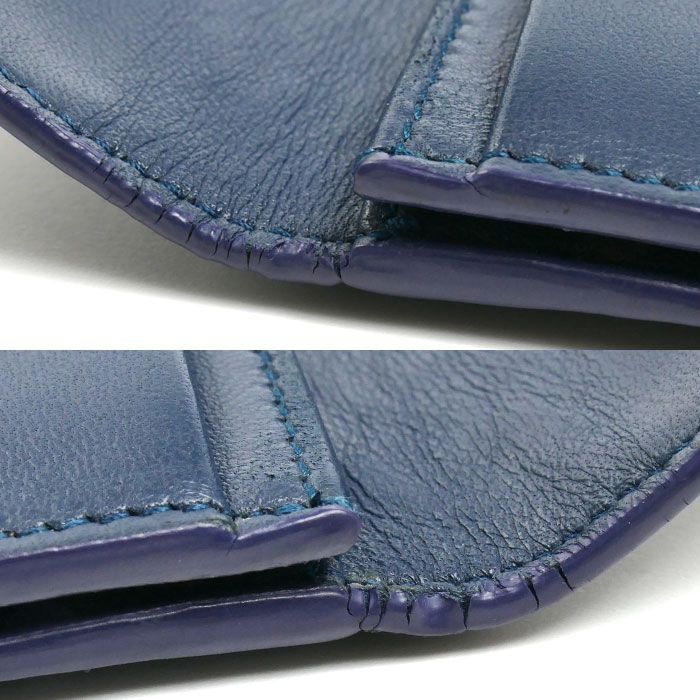 Bottega Veneta Intrecciato Card Case Navy — view 7