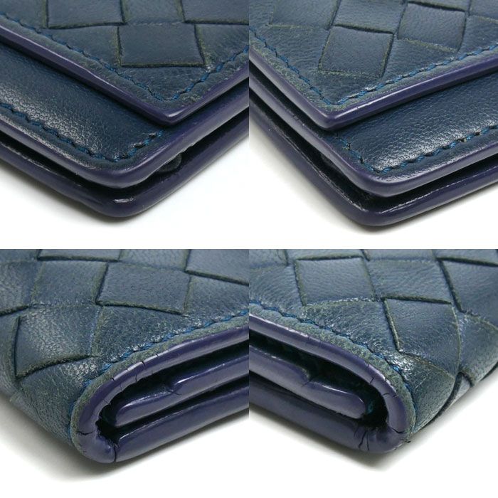 Bottega Veneta Intrecciato Card Case Navy — view 8