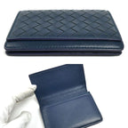 Bottega Veneta Intrecciato Card Case Navy — view 4
