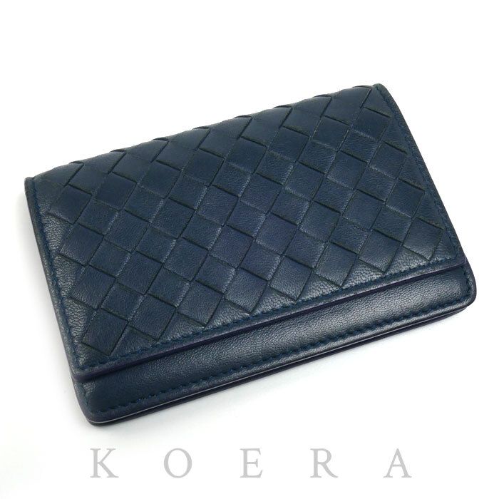 Bottega Veneta Intrecciato Card Case Navy