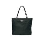 Prada Handbag Black Tessuto Triangle Logo Tote