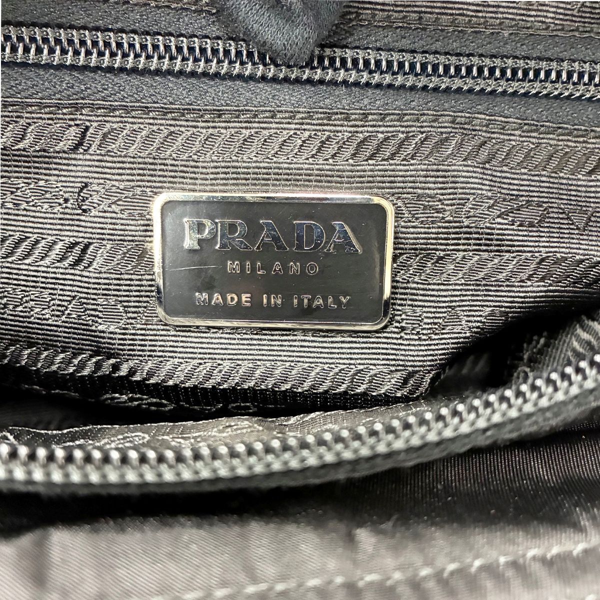 Prada Handbag Black Tessuto Triangle Logo Tote — view 8