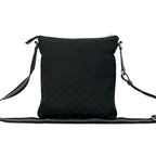 Gucci GG Logo Pattern Canvas Leather Shoulder Bag Crossbody Pochette Black — view 3