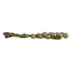 Chanel Brooch CC Logo Clover Faux Pearl Chain Fringe Gold Color — view 3