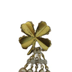 Chanel Brooch CC Logo Clover Faux Pearl Chain Fringe Gold Color — view 4