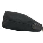 Prada Logo Nylon Leather Shoulder Bag Tote Black — view 6