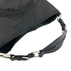 Prada Logo Nylon Leather Shoulder Bag Tote Black — view 4